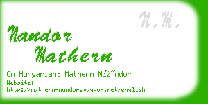 nandor mathern business card